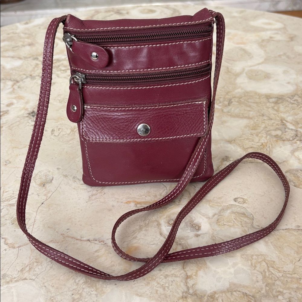 Vintage Roots Hanging Pouch Leather Crossbody Bag - Picture 2 of 15